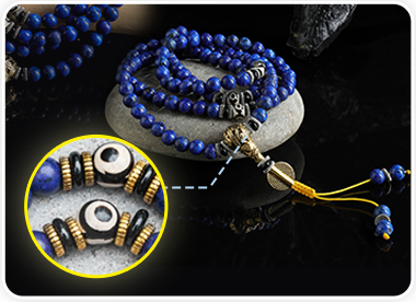 Collar Mala de Lapislázuli para el Tercer Ojo