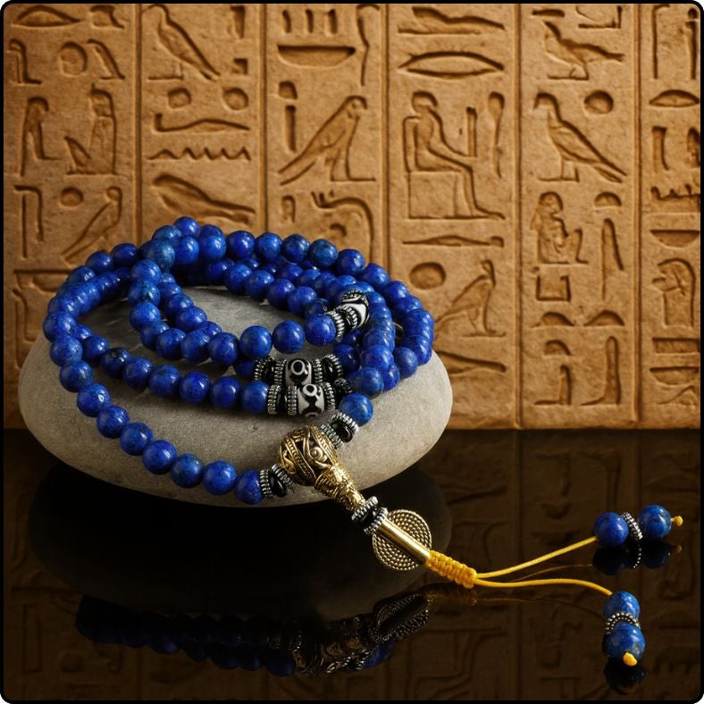 Collar Mala de Lapislázuli para el Tercer Ojo