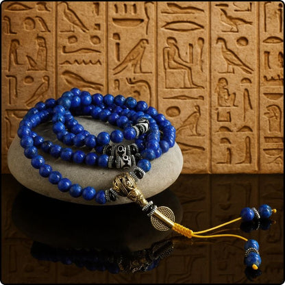 Collar Mala de Lapislázuli para el Tercer Ojo